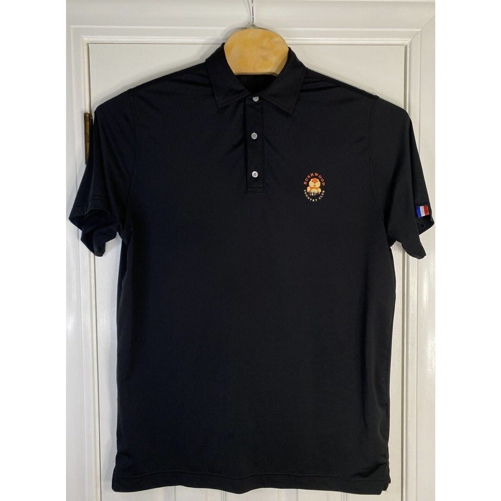 USAG U Suck at Golf‎ Mens Performance Stretch Polo Shirt Size Large Black